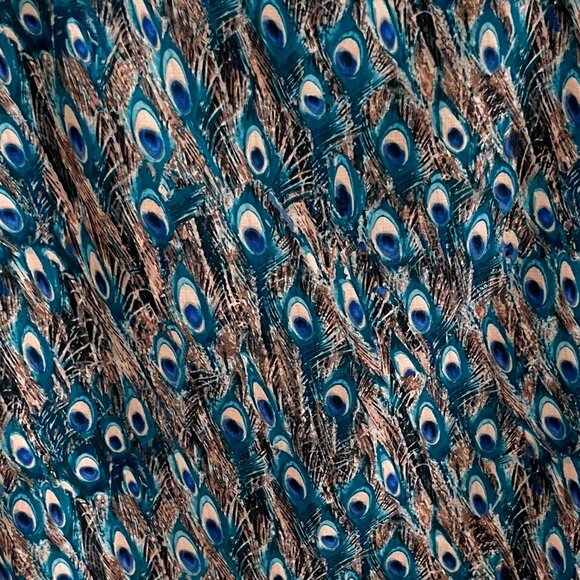 Talbots Petites Peacock Feather Print Skirt 10P - Picture 10 of 11